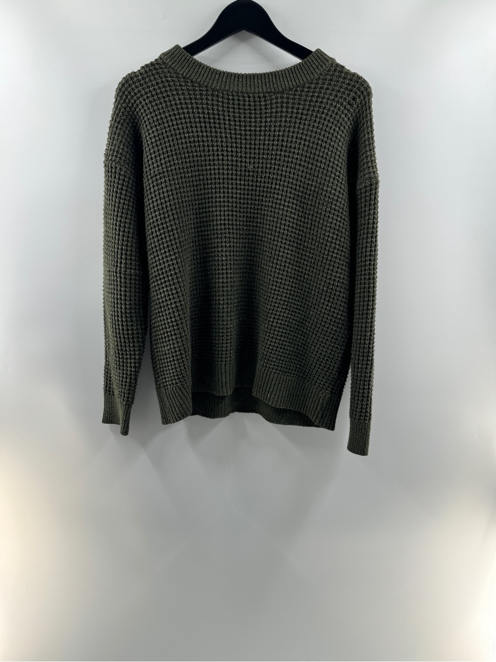 🧸 Time and Tru Olive Green Knit Long Sleeve Sweater – Women's Large